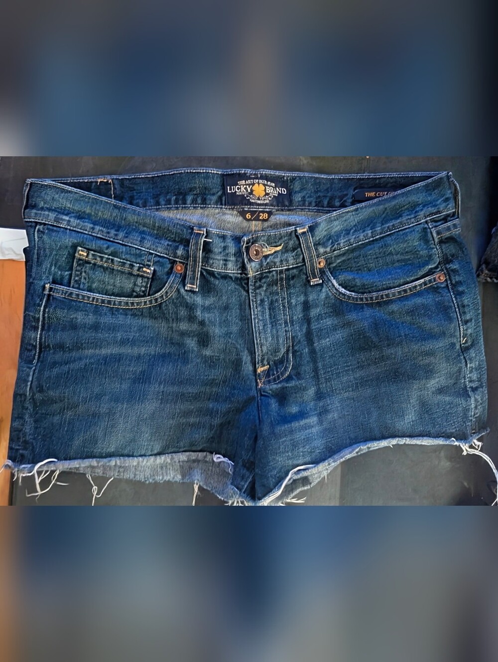 Lucky Brand Women's" The Cut Off" Distressed Denim Shorts - Picture 4 of 5